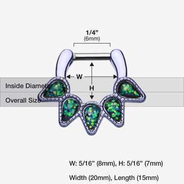 Detail View 1 of Colorline Opal Quinary Spear Septum Clicker-Purple/Black